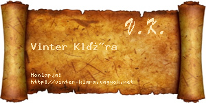 Vinter Klára névjegykártya